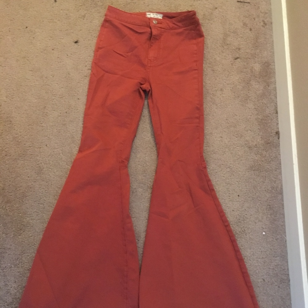Free People Orange Denim Float On Jeans